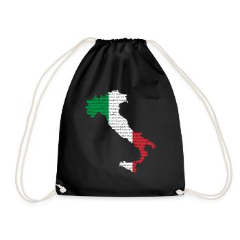 Italy many languages - Drawstring Bag - black - Front