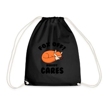 Fox Off Nobody Cares - Drawstring Bag - black - Front
