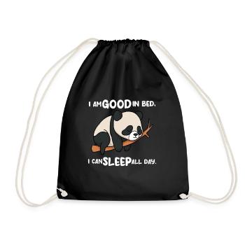 Je suis bon au lit panda - Sac de sport léger - noir - Devant