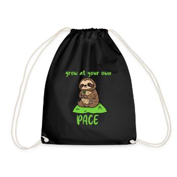 Grow at your own pace - Drawstring Bag - black - Front