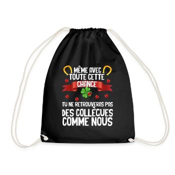 Notre collègue A Beaucoup de Chance Cadeau Départ - Sac de sport léger - noir - Devant