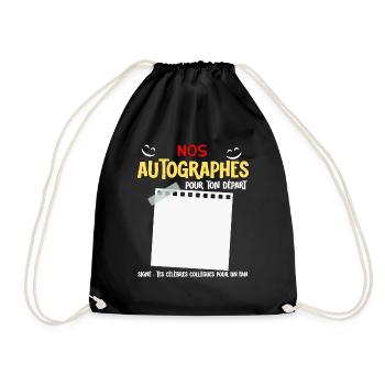 Signature Autographes Collègues Stars pour Départ - Sac de sport léger - noir - Devant