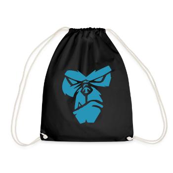 Poker Face | Gorilla, Monkey, Animals, Animal Welfare - Drawstring Bag - black - Front