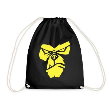 Poker Face | Gorilla, Monkey, Animals, Animal Welfare - Drawstring Bag - black - Front