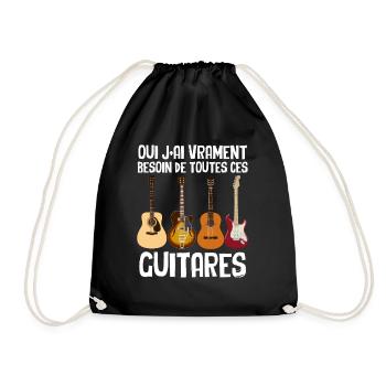 Passion humour guitare pour guitariste - Sac de sport léger - noir - Devant