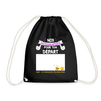 Collègue Départ Autographe Humour Signature - Sac de sport léger - noir - Devant