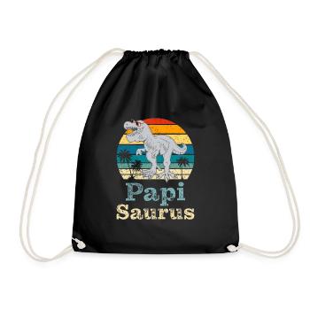 Papi Saurus Papa Saurus Papi Schweiz - Turnbeutel - Schwarz - Vorne