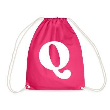 Letter q - Drawstring Bag - fuchsia - Front