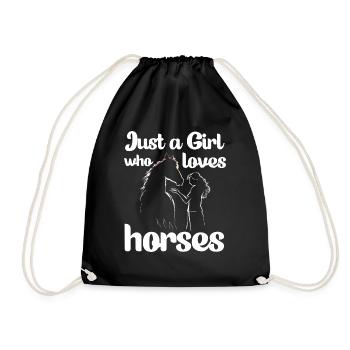 Just a girl who loves horses funny horse riding - Sac de sport léger - noir - Devant