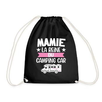 Mamie reine du camping car cadeau noel anniversair - Sac de sport léger - noir - Devant