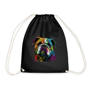Bouledogue anglais Pop Art I Dog Lover I Splash Art - Sac de sport léger - noir - Devant