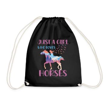 Just a girl who loves horses funny horse riding - Sac de sport léger - noir - Devant