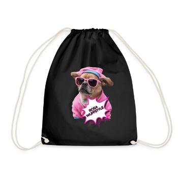 Rosa Wuffstyle - Turnbeutel - Schwarz - Vorne