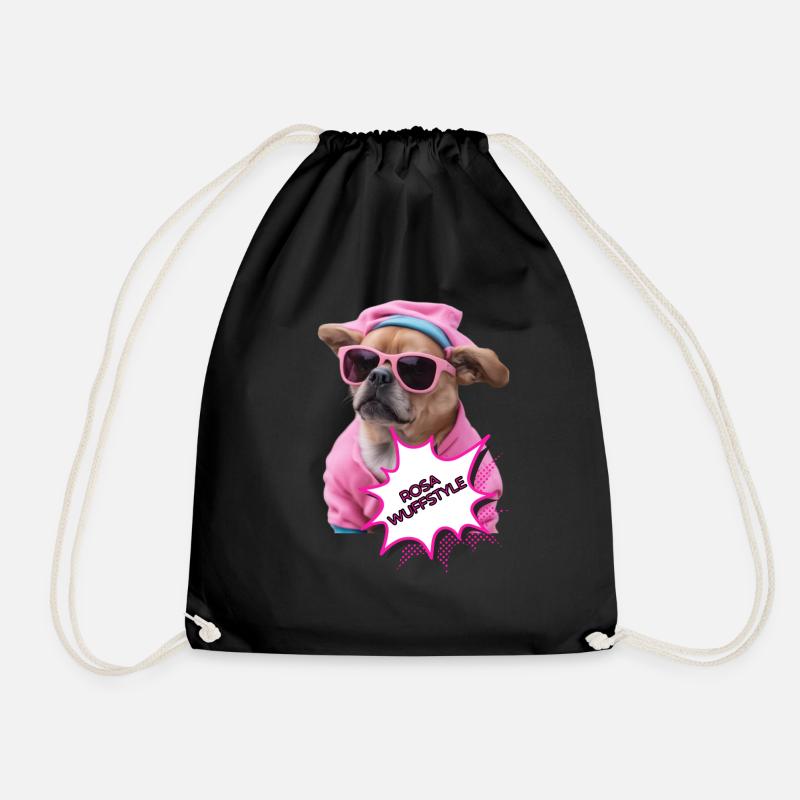 Rosa Wuffstyle - Turnbeutel - Schwarz