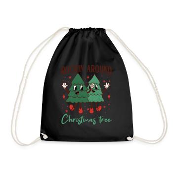 Rockin Around Christmas Tree - Drawstring Bag - black - Front