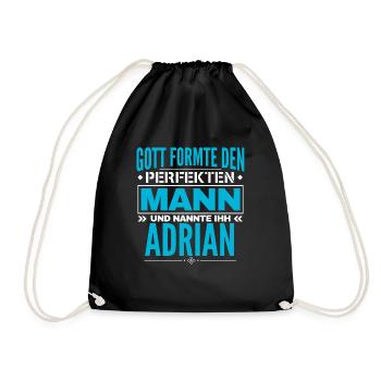 Adrian Name Design - Turnbeutel - Schwarz - Vorne