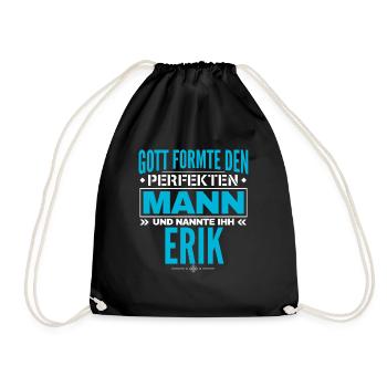 Erik Name Design - Turnbeutel - Schwarz - Vorne