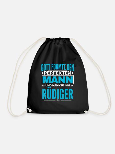 Rüdiger Name Design - Turnbeutel - Schwarz