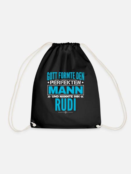Rudi Name Design - Turnbeutel - Schwarz