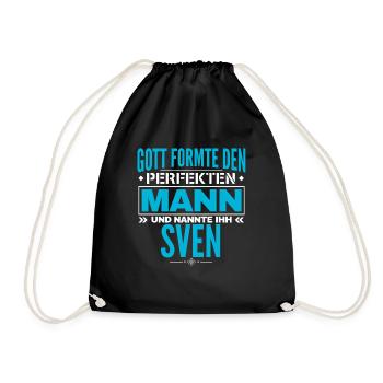 Sven Name Design - Turnbeutel - Schwarz - Vorne