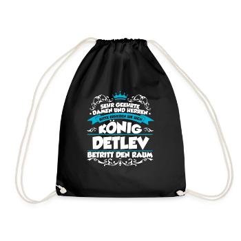 Detlev Name Design - Turnbeutel - Schwarz - Vorne