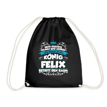 Felix Name Design - Turnbeutel - Schwarz - Vorne