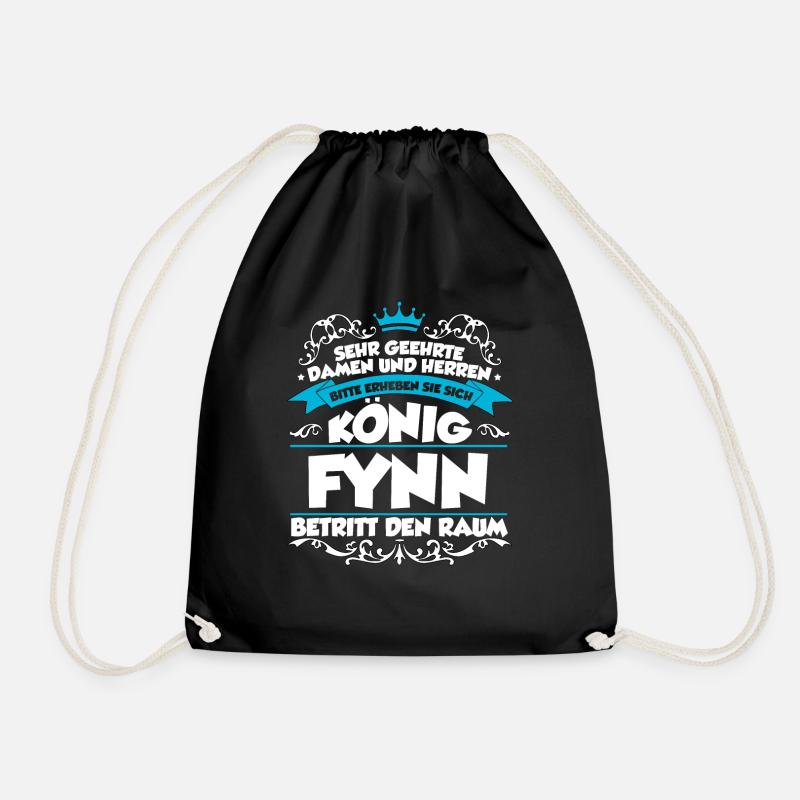 Fynn Name Design - Turnbeutel - Schwarz