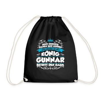 Gunnar Name Design - Turnbeutel - Schwarz - Vorne