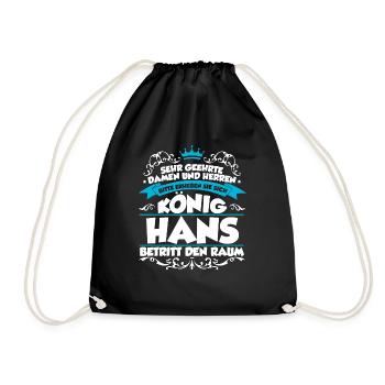 Hans Name Design - Turnbeutel - Schwarz - Vorne