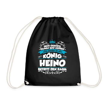 Heino Name Design - Turnbeutel - Schwarz - Vorne