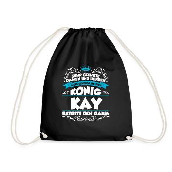 Kay Name Design - Turnbeutel - Schwarz - Vorne