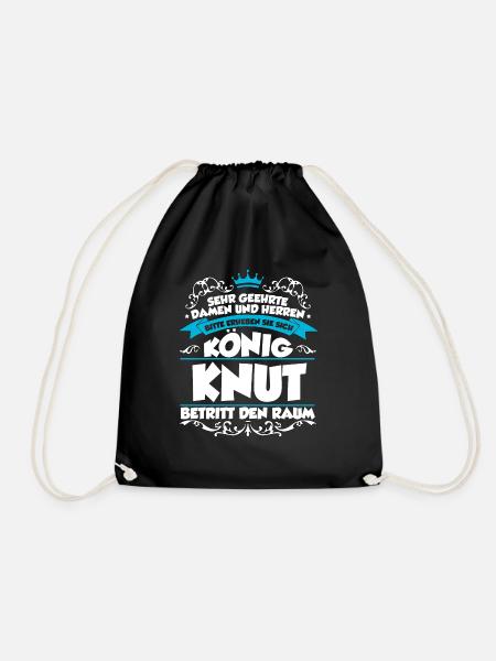 Knut Name Design - Turnbeutel - Schwarz