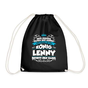 Lenny Name Design - Turnbeutel - Schwarz - Vorne