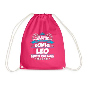 Leo Name Design - Turnbeutel - Fuchsia - Vorne