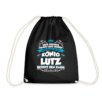 Lutz Name Design - Turnbeutel - Schwarz - Vorne