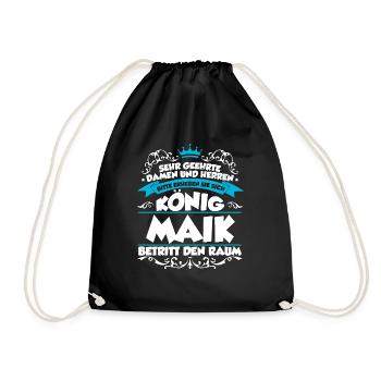 Maik Name Design - Turnbeutel - Schwarz - Vorne