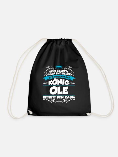 Ole Name Design - Turnbeutel - Schwarz
