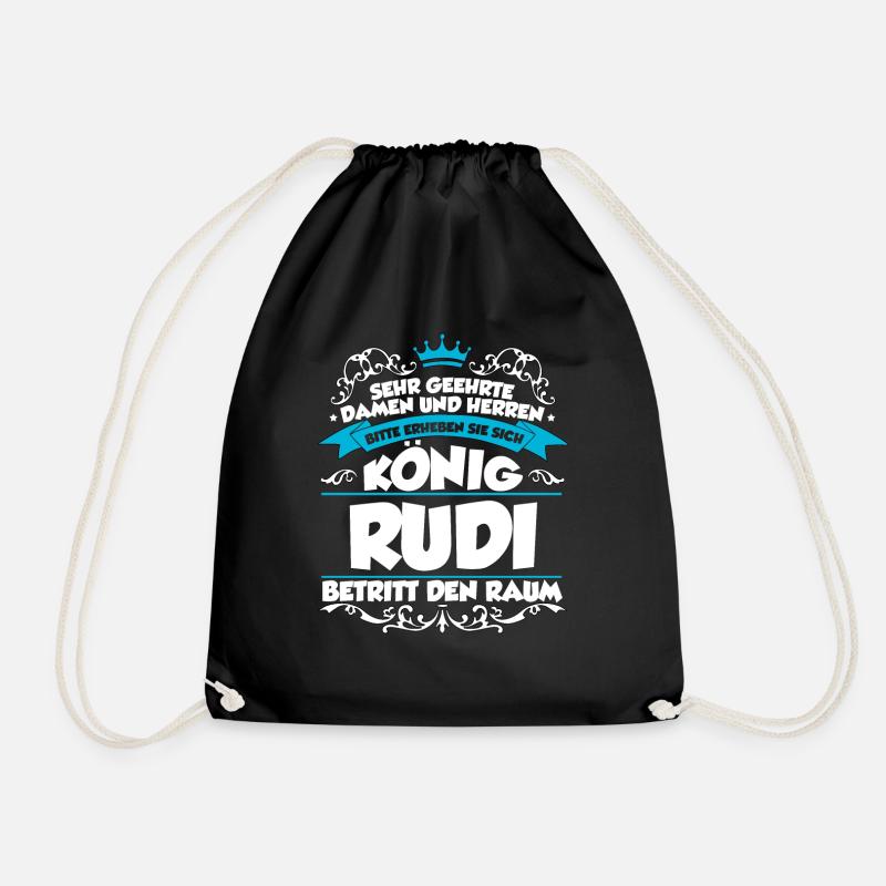 Rudi Name Design - Turnbeutel - Schwarz