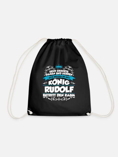 Rudolf Name Design - Turnbeutel - Schwarz