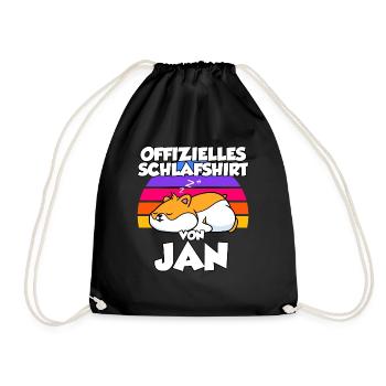 Offizielles Schlafshirt Von Jan - Turnbeutel - Schwarz - Vorne