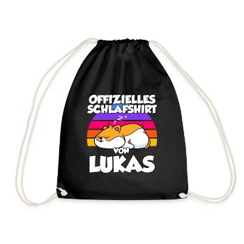 Offizielles Schlafshirt Von Lukas - Turnbeutel - Schwarz - Vorne