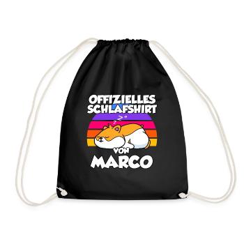 Offizielles Schlafshirt Von Marco - Turnbeutel - Schwarz - Vorne