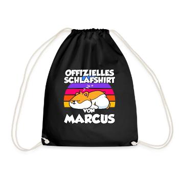 Offizielles Schlafshirt Von Marcus - Turnbeutel - Schwarz - Vorne