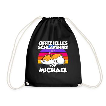 Offizielles Schlafshirt Von Michael - Turnbeutel - Schwarz - Vorne