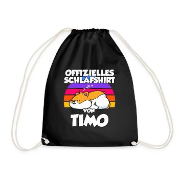 Offizielles Schlafshirt Von Timo - Turnbeutel - Schwarz - Vorne