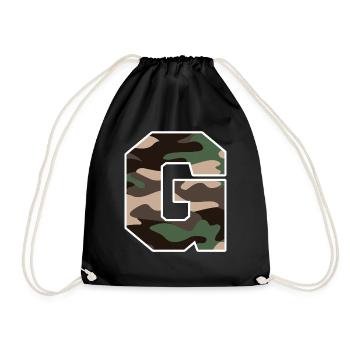 lettre G camouflage militaire-idée cadeau - Sac de sport léger - noir - Devant