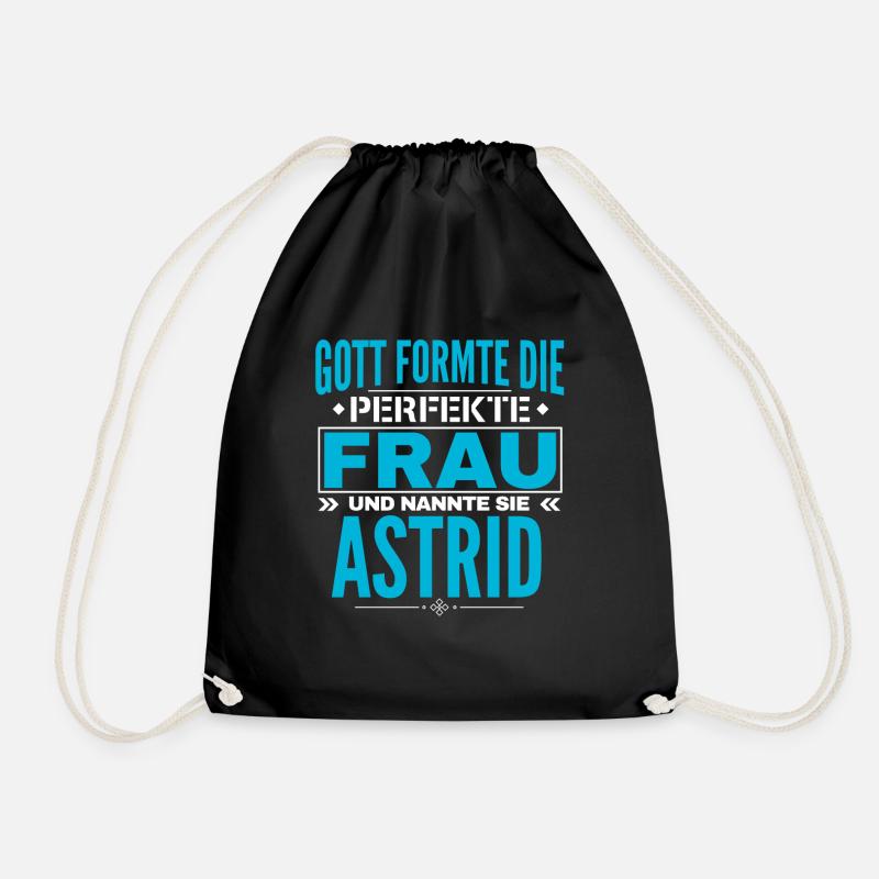 Astrid Name Design - Turnbeutel - Schwarz