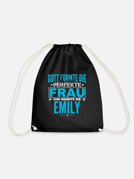 Emily Name Design - Drawstring Bag - black