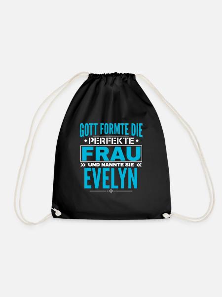 Evelyn Name Design - Turnbeutel - Schwarz