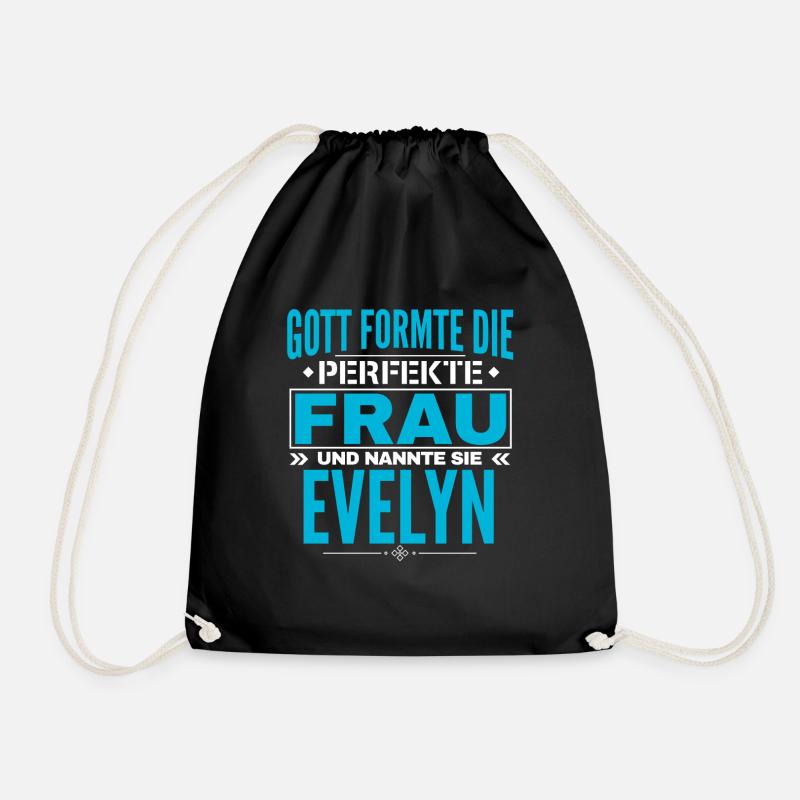 Evelyn Name Design - Turnbeutel - Schwarz